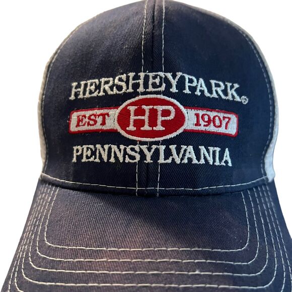Hershey Park Pennsylvania EST 1907 Navy Blue W/White Mesh Back Embroidered - Picture 5 of 7